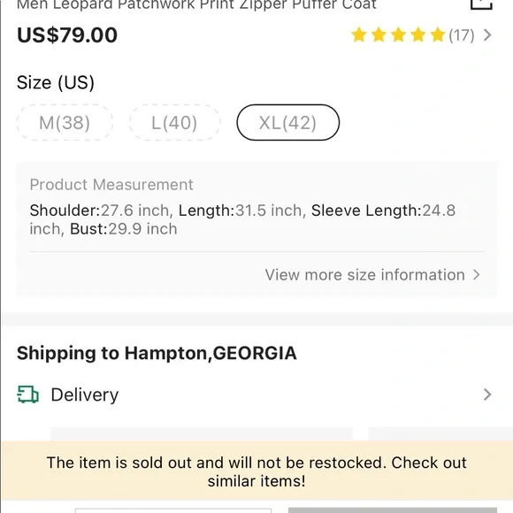 SHEIN leopard puffer coat - Picture 6 of 9